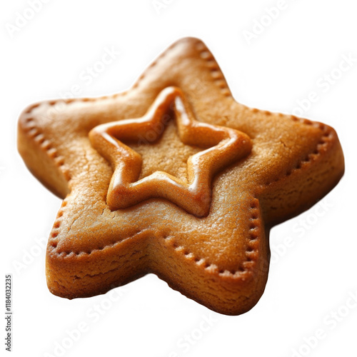 Freshly baked gingerbread cookie shaped like a star Transparent Background photo