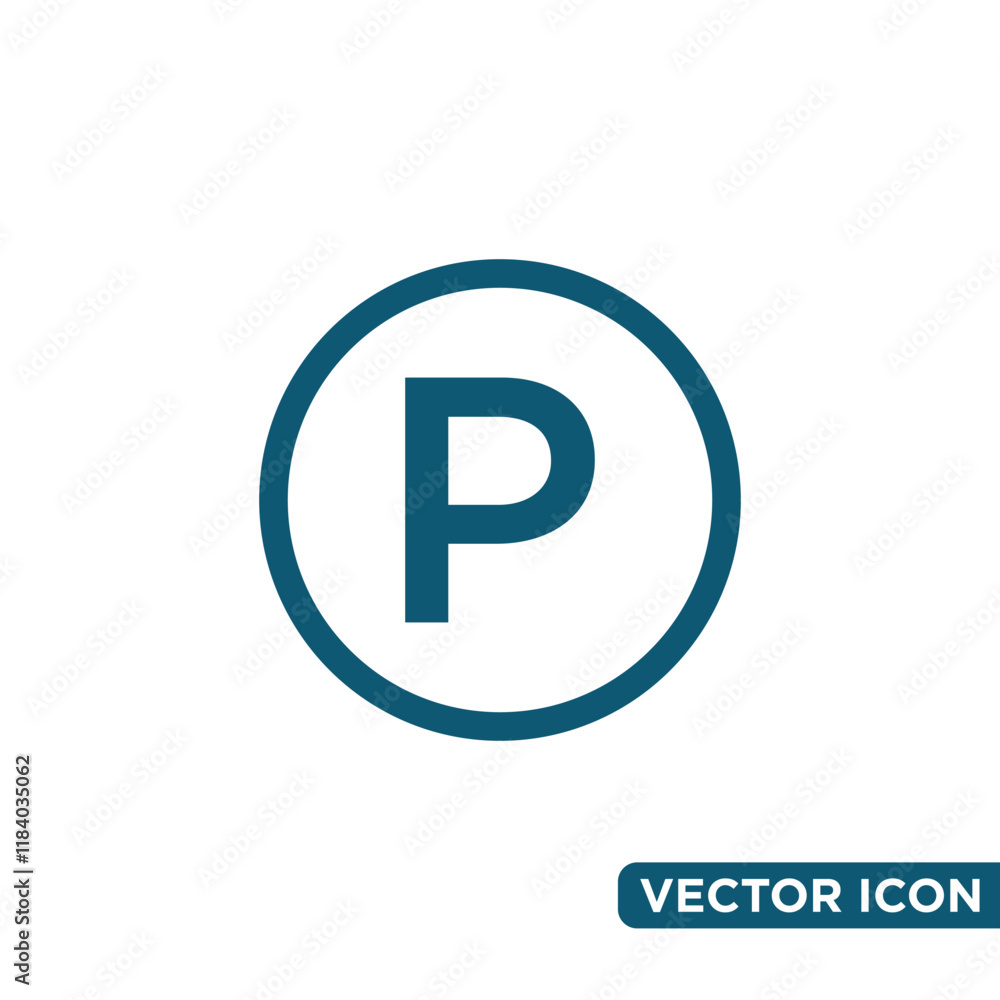 Minimalist Parking Symbol Icon Design Template Minimalist Parking Symbol Icon Design Template