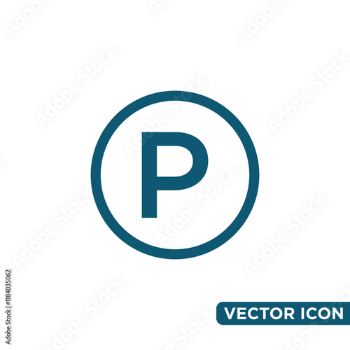 Minimalist Parking Symbol Icon Design Template 