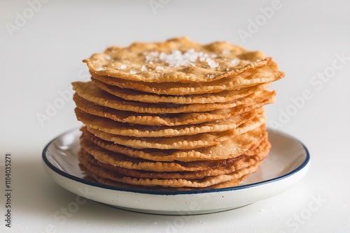 Wallpaper Mural a stack of crispy salted crackers isolated on a white background Torontodigital.ca