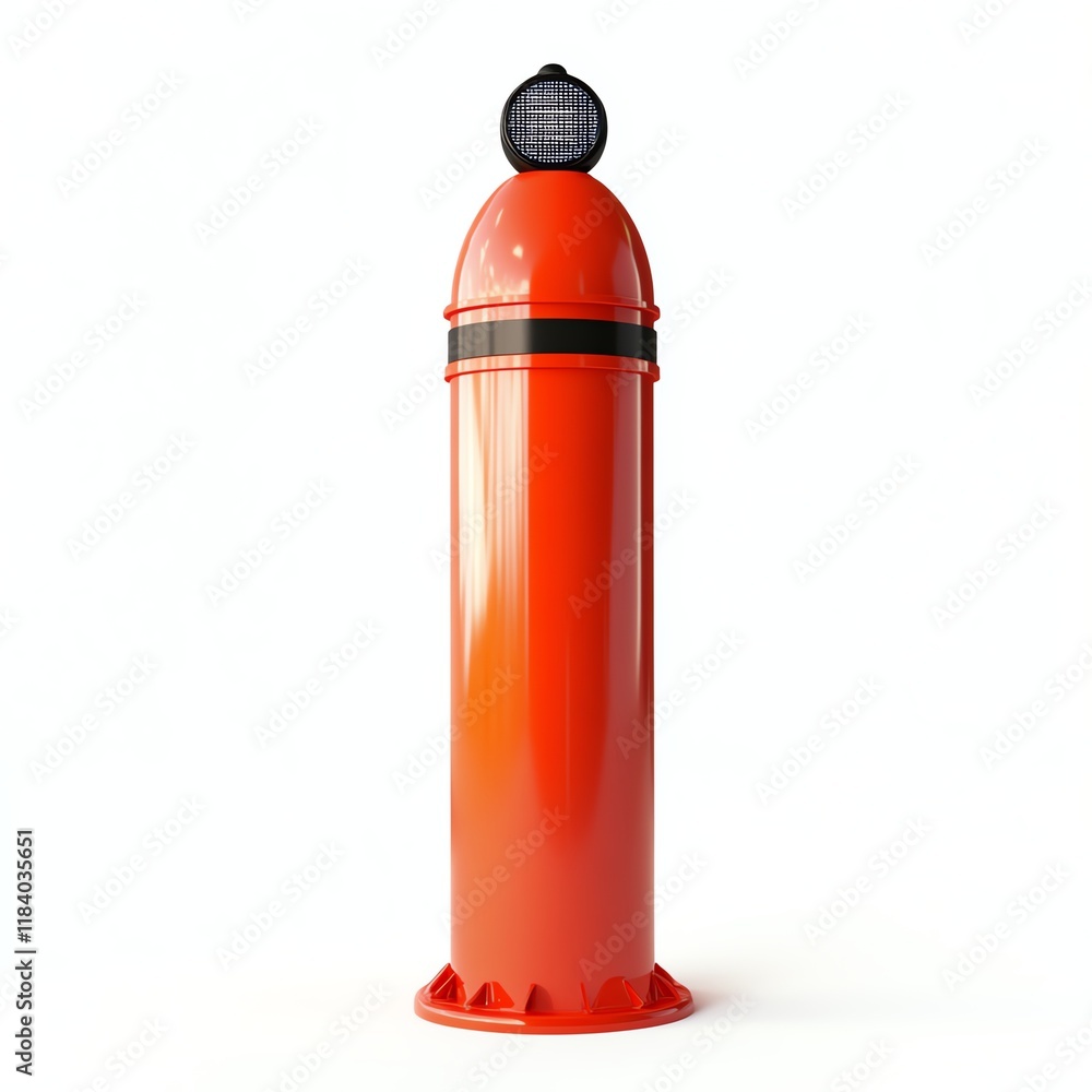 Traffic bollard with reflective light for safety on white isolate background. Traffic bollard with reflective light for safety on white isolate background.