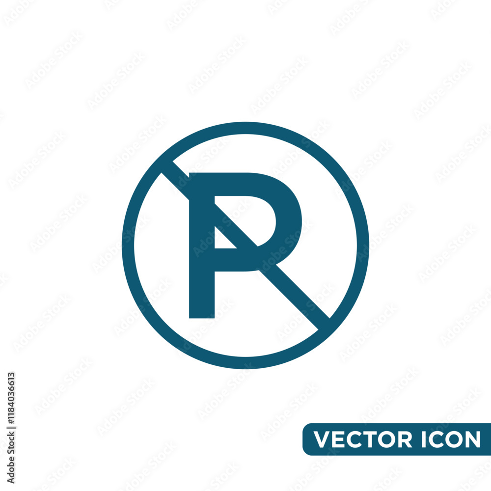 Minimalist Parking Symbol Icon Design Template Minimalist Parking Symbol Icon Design Template