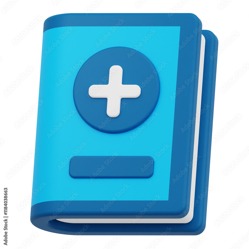 Fototapeta premium add book 3d icon isolated on the transparent background