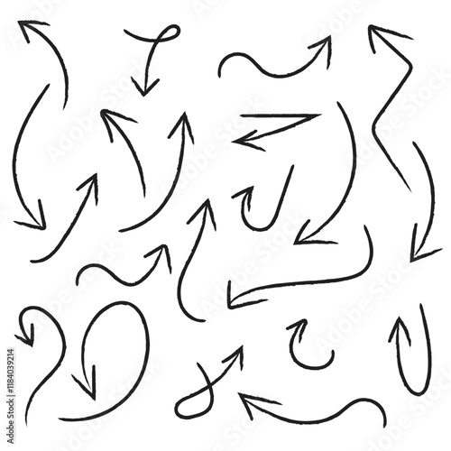 Arrow set hand made arrows vector illustration 