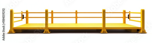 Yellow safety barrier platform on a white isolated background. photo