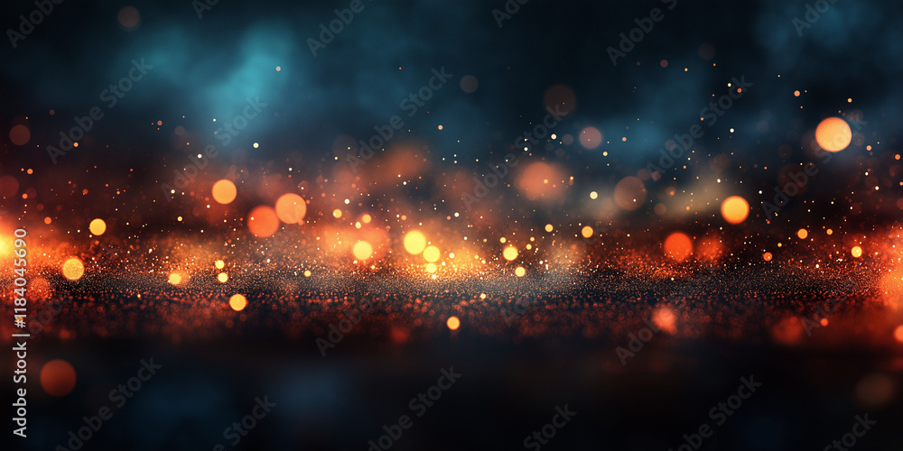 Fototapeta premium Vibrant light particles dance across the screen abstract digital art studio environment close up view concept of energy and motion