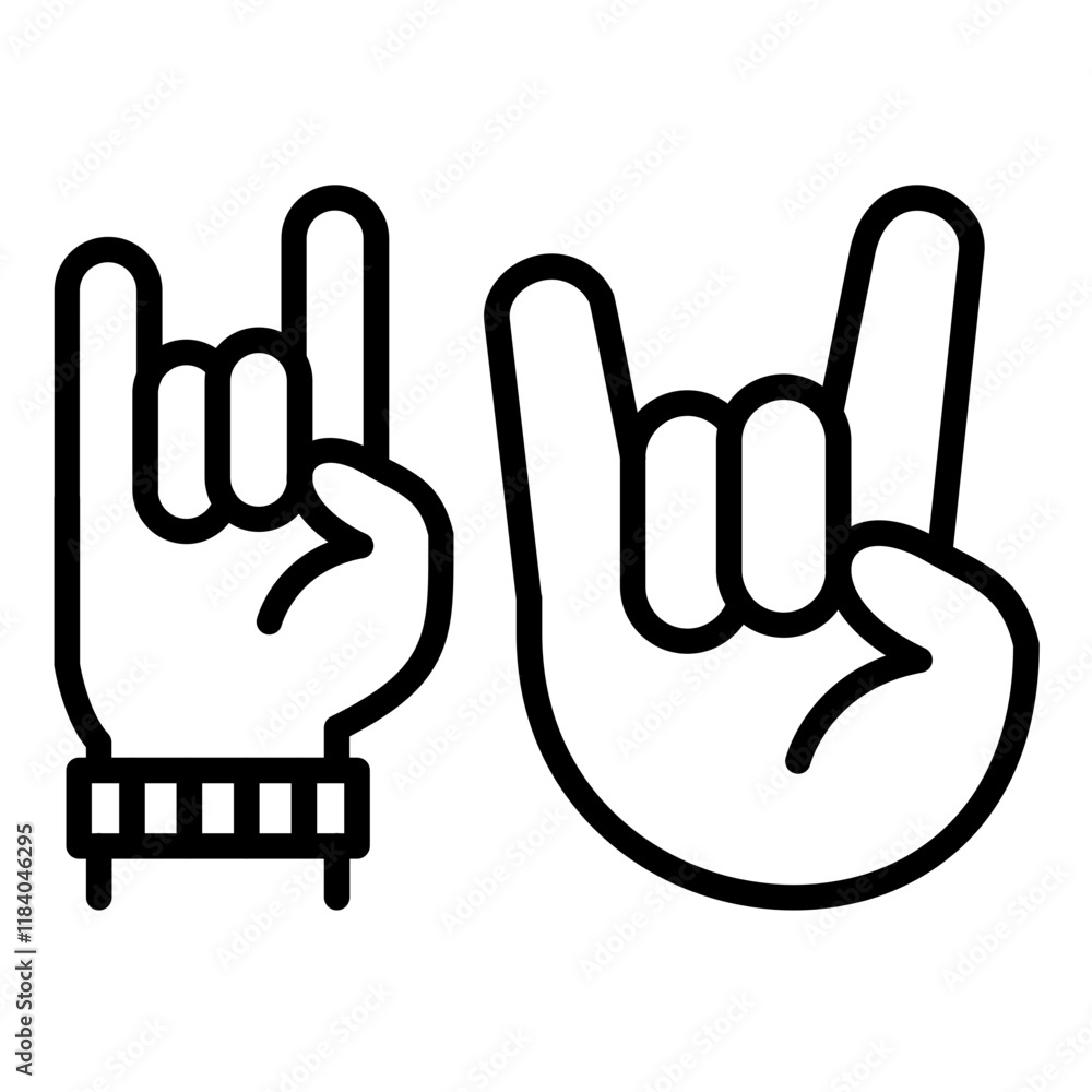 Obraz premium Rock Hand Gesture Icon