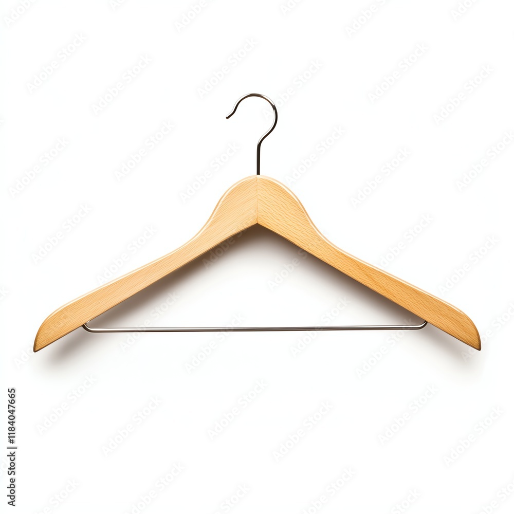 Wooden clothes hanger on white isolated background. Wooden clothes hanger on white isolated background.