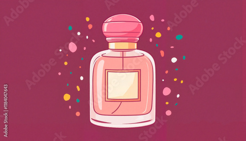 Wallpaper Mural Elegant perfume atomizer illustration with vibrant accents, luxury symbol Torontodigital.ca