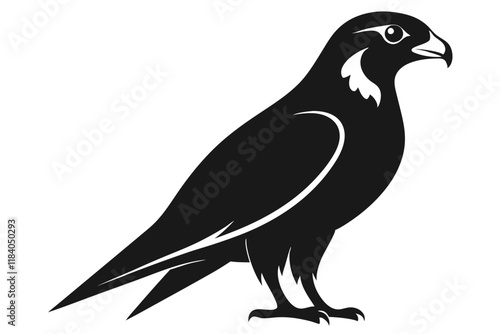 peregrine falcon silhouette icon vector photo