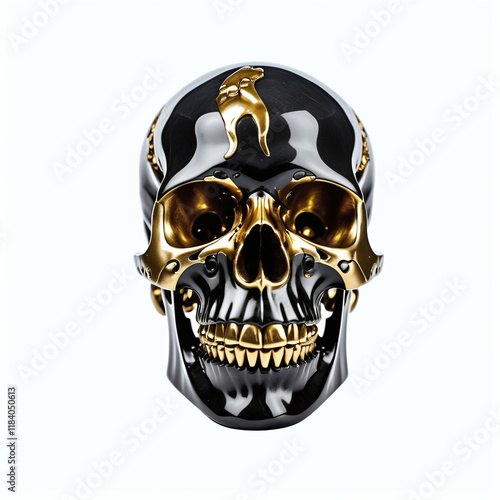 Skull made of obsidian and ...