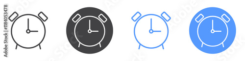 Alarm clock icon vector symbol outline sign