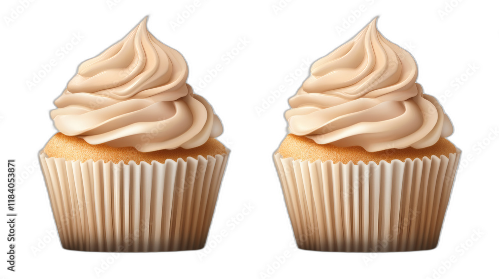 vanilla cupcakes isolated on white transparent background vanilla cupcakes isolated on white transparent background