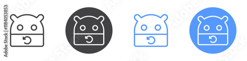 App restore icon vector symbol outline sign