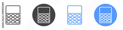 Calculator icon vector symbol outline sign