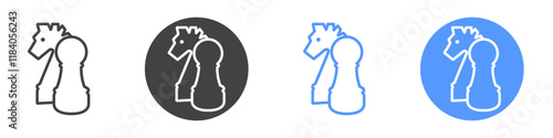 Chess icon vector symbol outline sign