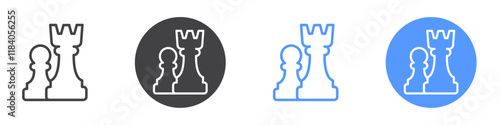 Chess icon vector symbol outline sign