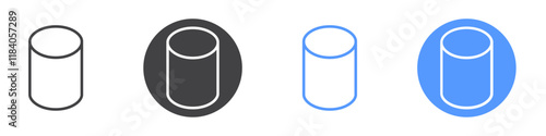 Cylinder icon vector symbol outline sign