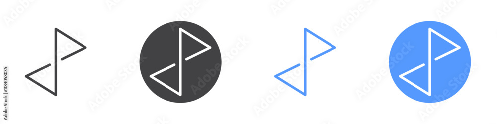 Double twist icon vector symbol outline sign Double twist icon vector symbol outline sign