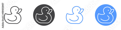 Duck icon vector symbol outline sign