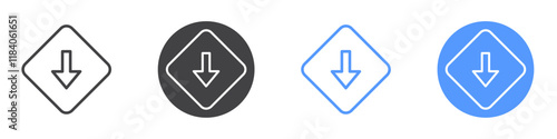 Low priority icon vector symbol outline sign