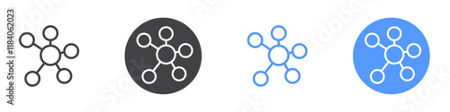 Mind map icon vector symbol outline sign