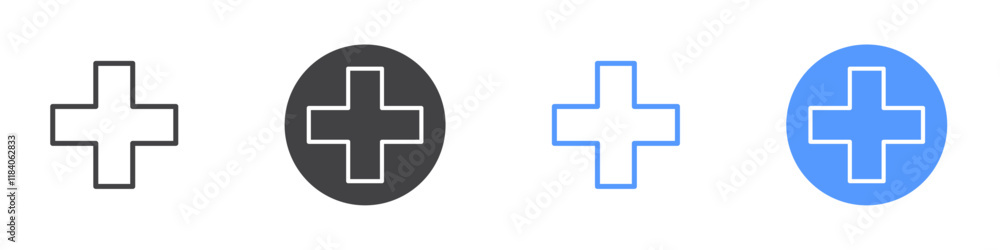 Plus icon vector symbol outline sign Plus icon vector symbol outline sign