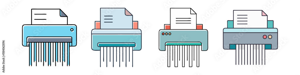 paper shredder vector icon, office vector illustration - simple illustration of paper shredder perfect for logos, and office-themed designs. paper shredder vector icon, office vector illustration - simple illustration of paper shredder perfect for logos, and office-themed designs.