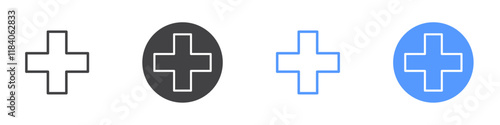 Plus icon vector symbol outline sign
