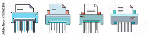 paper shredder vector icon, office vector illustration - simple illustration of paper shredder perfect for logos, and office-themed designs.