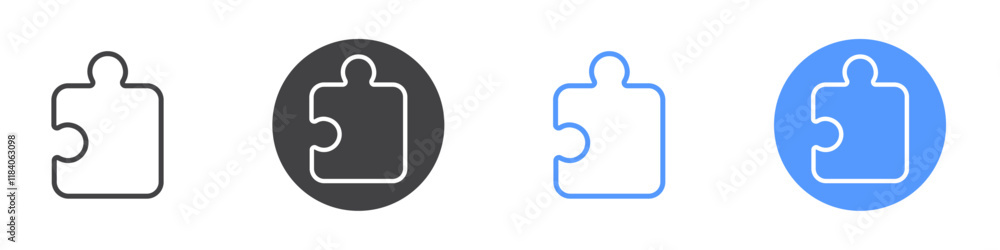 Puzzle icon vector symbol outline sign Puzzle icon vector symbol outline sign