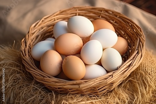 Wallpaper Mural Fresh chicken eggs on the table from the farm all natural Torontodigital.ca