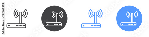 Router icon vector symbol outline sign