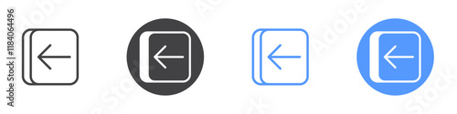 Window collapse left icon vector symbol outline sign