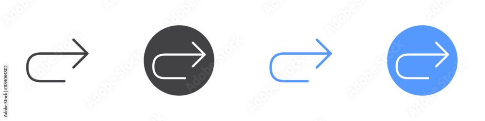 Wrap forward icon vector symbol outline sign