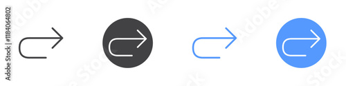 Wrap forward icon vector symbol outline sign