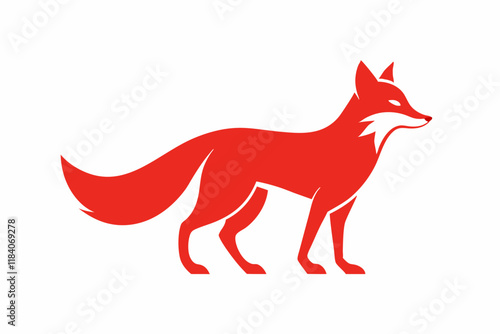 red fox silhouette icon vector