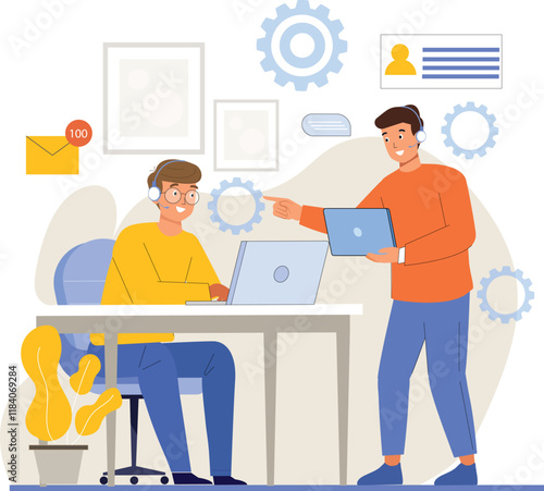 Customer query management illustrated with engaging visuals for efficient business use.