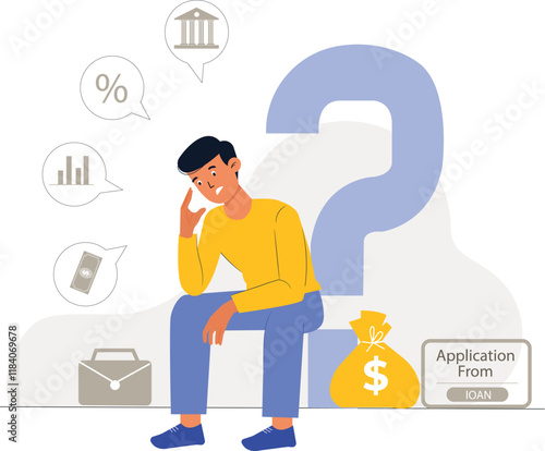 An insightful money management and loan operation illustration, simplifying financial concepts.