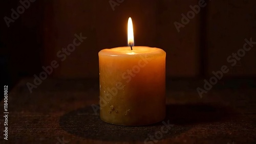 burning candle in the dark