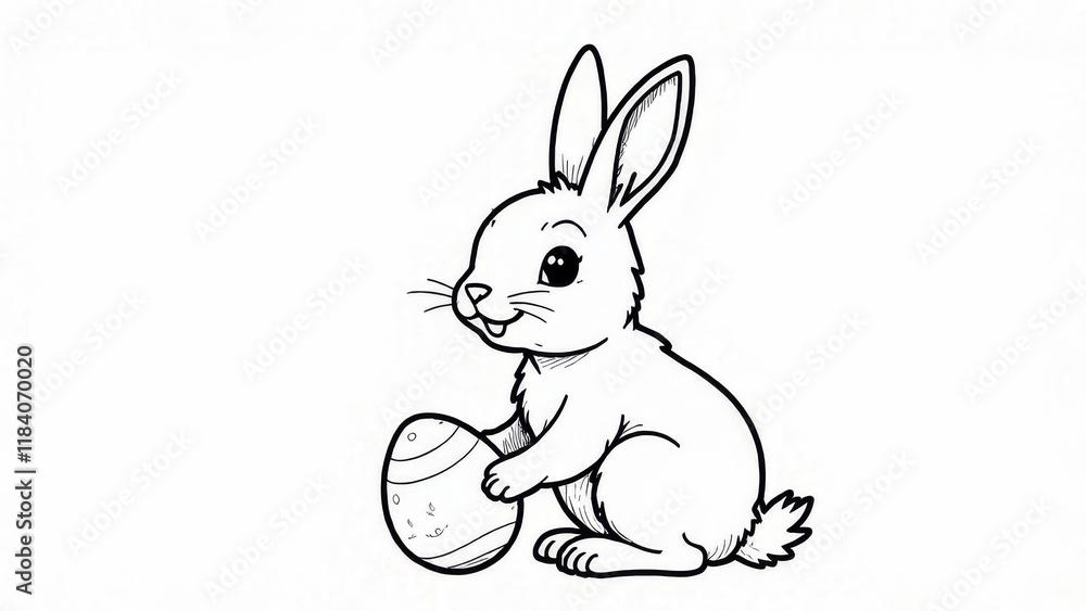 Obraz premium Easter bunny coloring page for kids for Easter