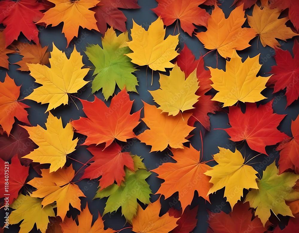 Maple leaves in vibrant autumn colors. Maple leaves in vibrant autumn colors.