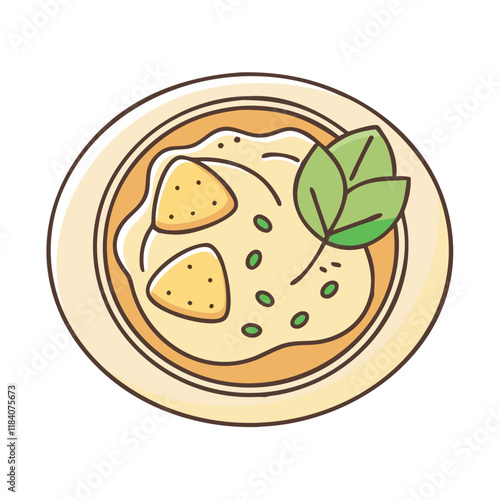 hummus with pita bread vector icon, foods vector illustration - simple illustration of hummus with pita bread perfect for logos, and foods-themed designs.