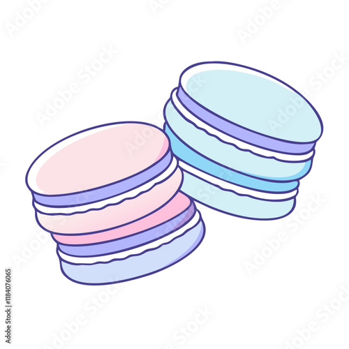 macarons vector icon, foods vector illustration - simple illustration of macarons perfect for logos, and foods-themed designs.