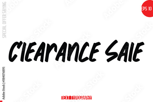 Clearance Sale Special Offer Text Banner Design Typography Template