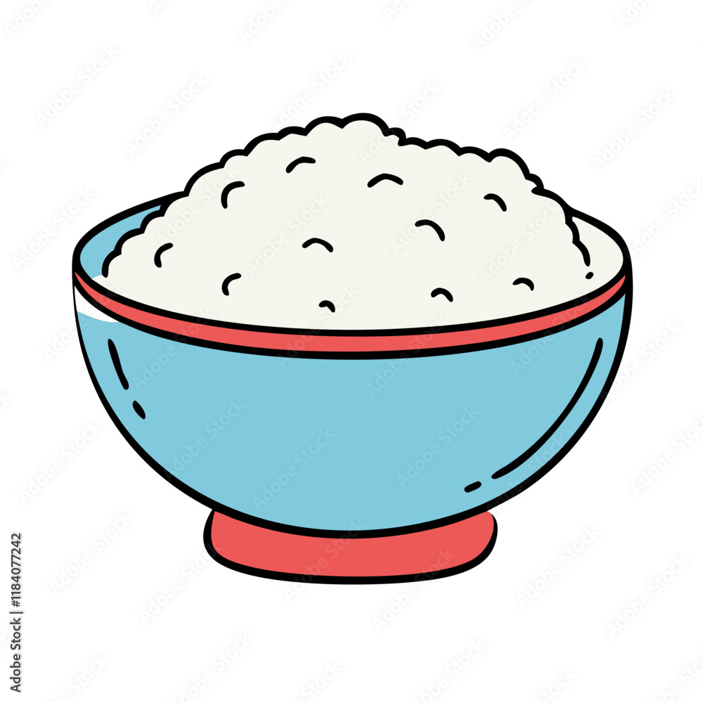 rice bowl vector icon, foods vector illustration - simple illustration of rice bowl perfect for logos, and foods-themed designs.