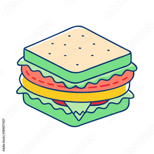 sandwich vector icon, foods vector illustration - simple illustration of sandwich perfect for logos, and foods-themed designs.