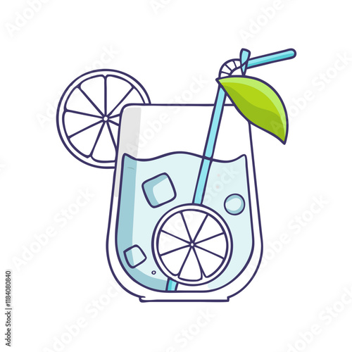 gin and tonic with lime vector icon, drinks vector illustration - simple illustration of gin and tonic with lime perfect for logos, and drinks-themed designs.