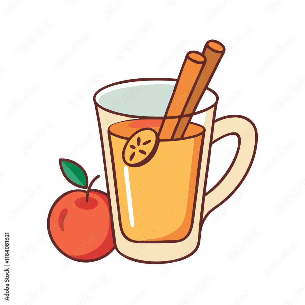 hot cider with cinnamon vector icon, drinks vector illustration - simple illustration of hot cider with cinnamon perfect for logos, and drinks-themed designs. hot cider with cinnamon vector icon, drinks vector illustration - simple illustration of hot cider with cinnamon perfect for logos, and drinks-themed designs.