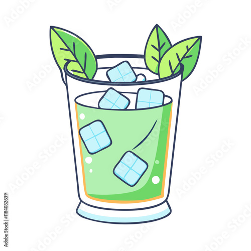 mint julep vector icon, drinks vector illustration - simple illustration of mint julep perfect for logos, and drinks-themed designs.